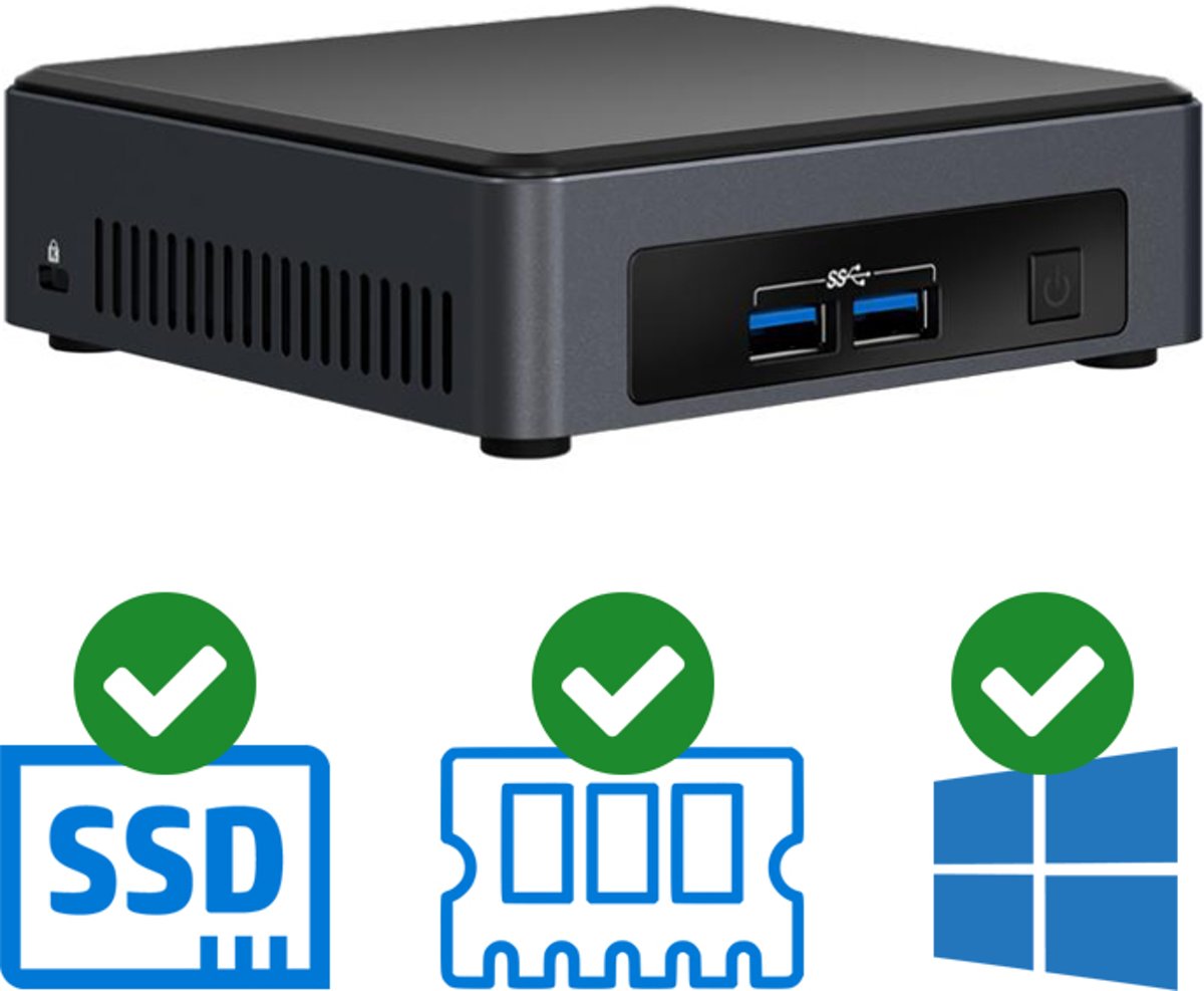 Intel NUC Workstation PC | Intel Core i5 / 7300U | 32 GB DDR4 | 480 GB SSD | 2 x HDMI | Windows 10 Pro